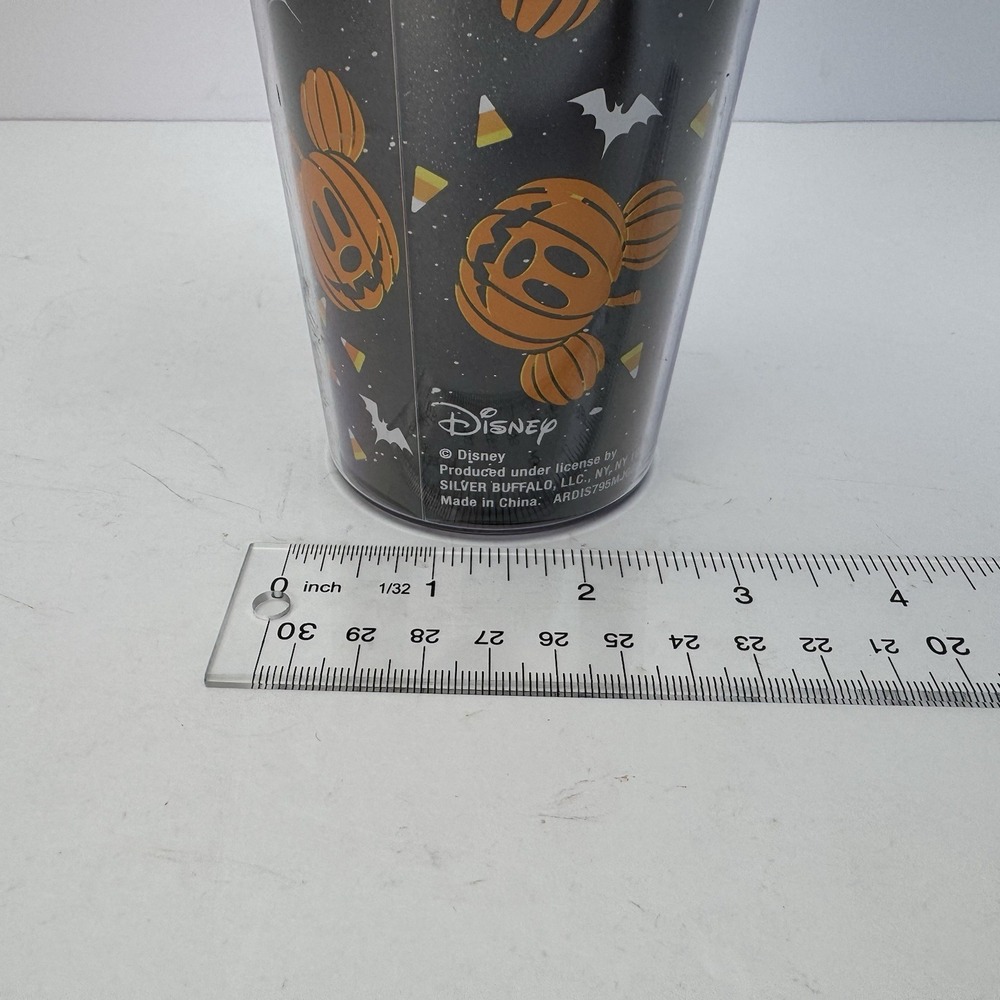 Disney Halloween Mickey Mouse Skeleton Tumbler with Pumpkin Mickey Straw‎ - Picture 16 of 16